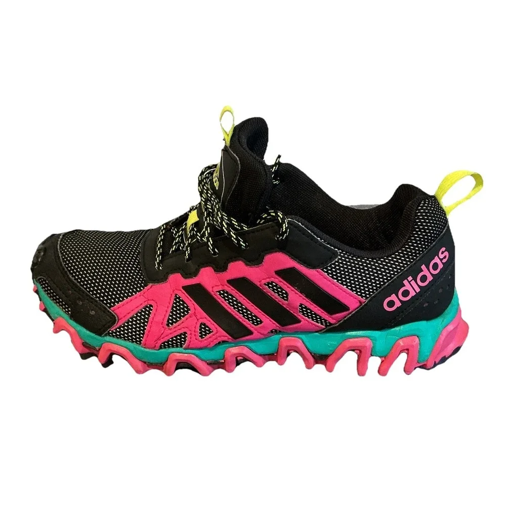 VTG Adidas Women's Pink Green Black Sneakers Lace Up Colorful Size‎ 7